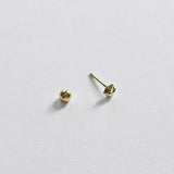 Back view showing secure closure of 14K hexagon stud