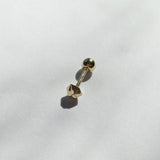 Screwball back with Shiny Hexagon Cartilage Earring fully visible