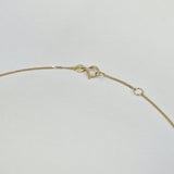 Close-up of 14K gold spring clasp and extender chain – secure and adjustable closure
