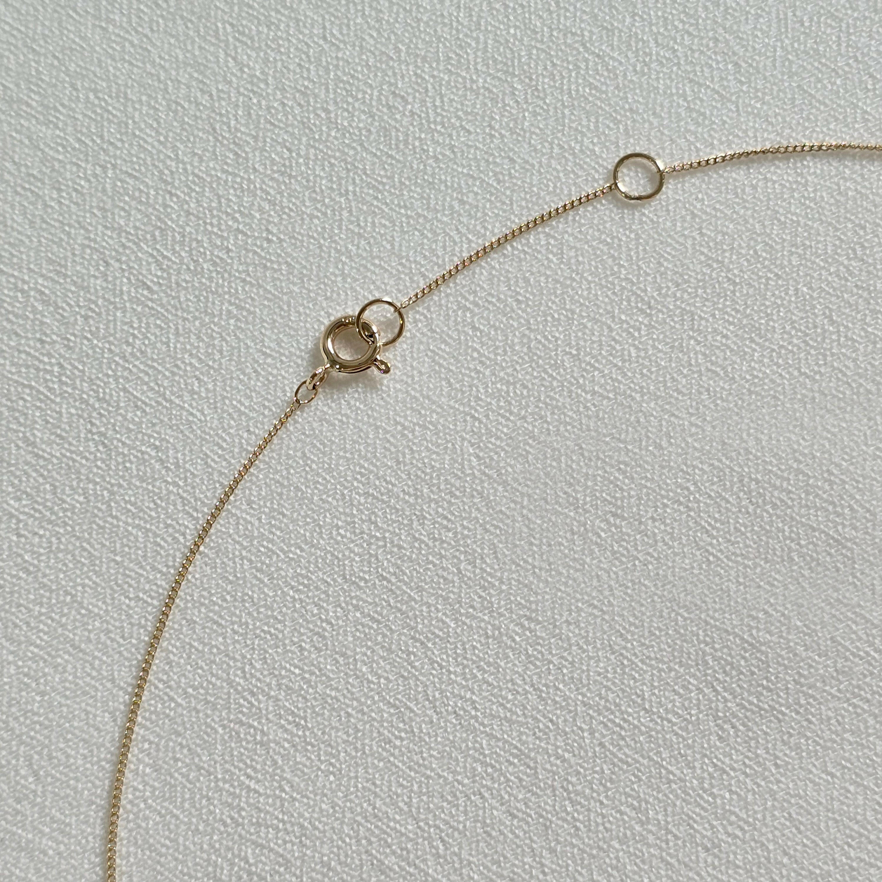 Spring clasp and extender of 14K gold necklace – secure and polished finish