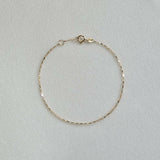 14K Venezia Chain Bracelet with small paperclip links displayed on white background