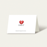 3D red loveheart drawing on a love card, symbolizing romance and affection