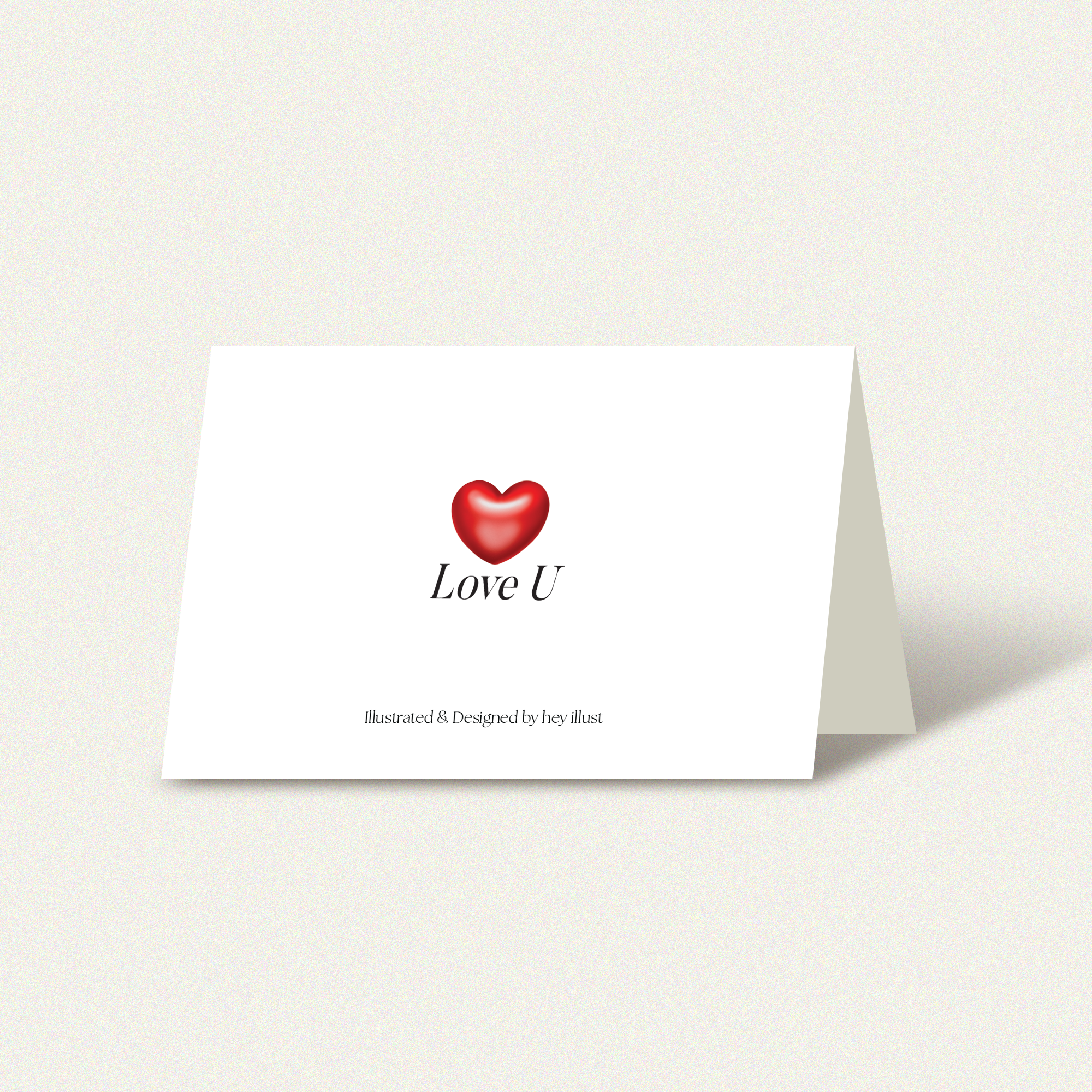 3D red loveheart drawing on a love card, symbolizing romance and affection