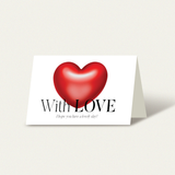 3D red loveheart drawing on a love card, symbolizing romance and affection