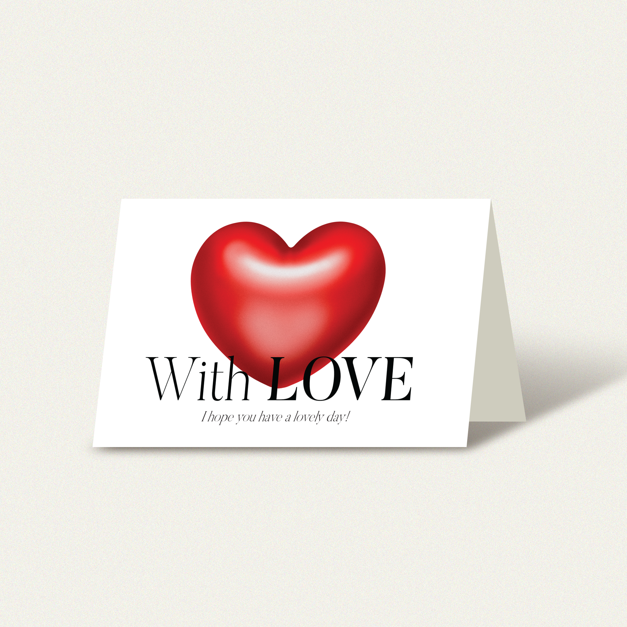 3D red loveheart drawing on a love card, symbolizing romance and affection