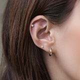 14K Pansy Cartilage Earring