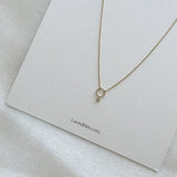 14K Circle w Diamond Necklace