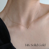 14K Circle w Diamond Necklace