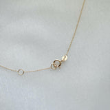 Zoomed-in view of the spring clasp and ring closure of the 14K Tiffany Chain Necklace