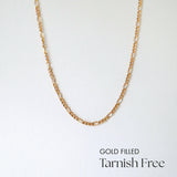 B Figaro Chain Necklace laid flat showing classic alternating links