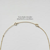 Gold filled extension chains laid flat in 5cm