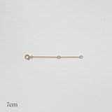 Gold filled extension chains laid flat in 7cm lengths