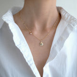 Gold Filled Maris Shell & Pearl Necklace.