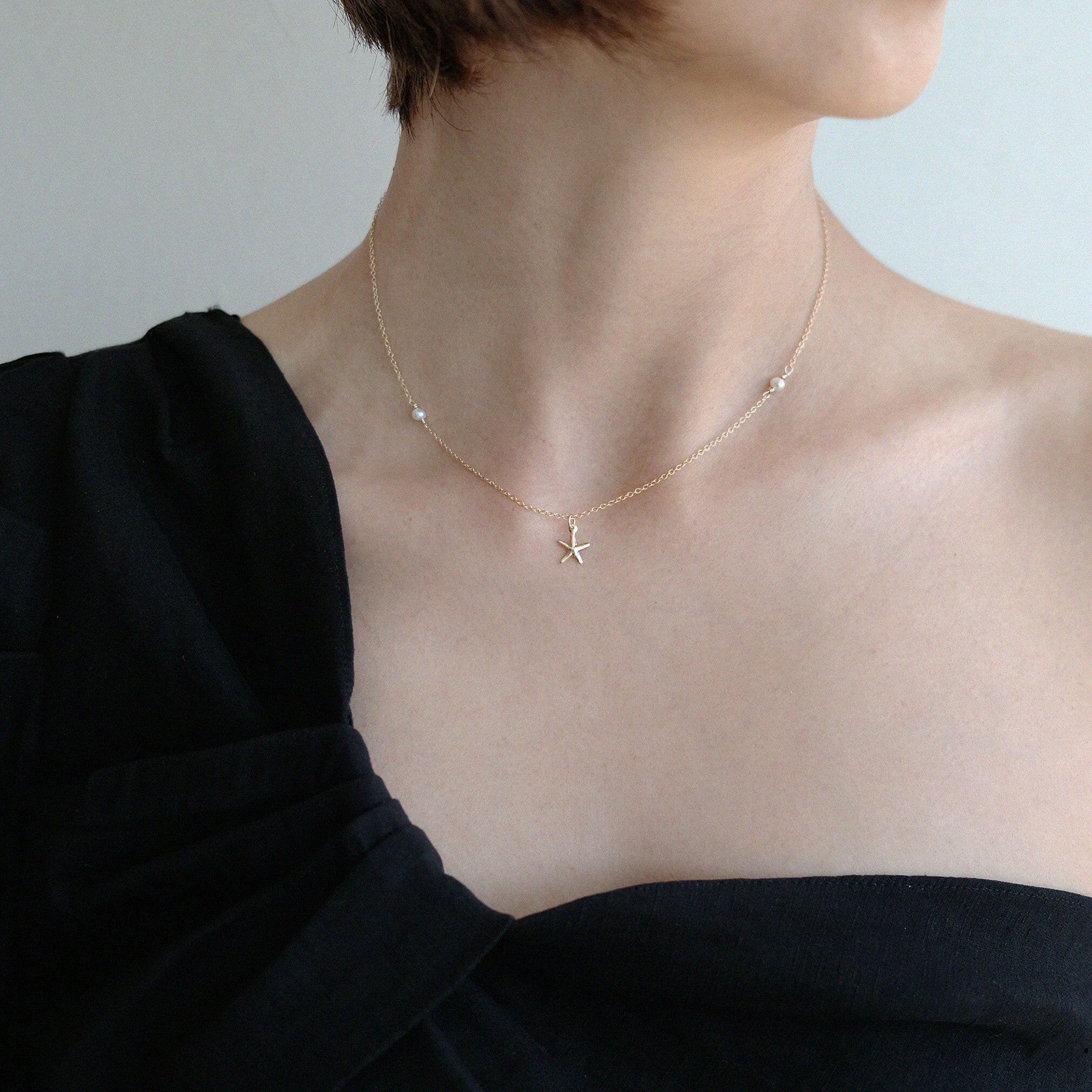 Model wearing Under The Sea necklace
