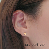 Mini Heart 14K Solid Gold Studs