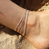 Dainty dotted chain anklet with delicate dot detail, minimal fine look jewelry for elegant style
