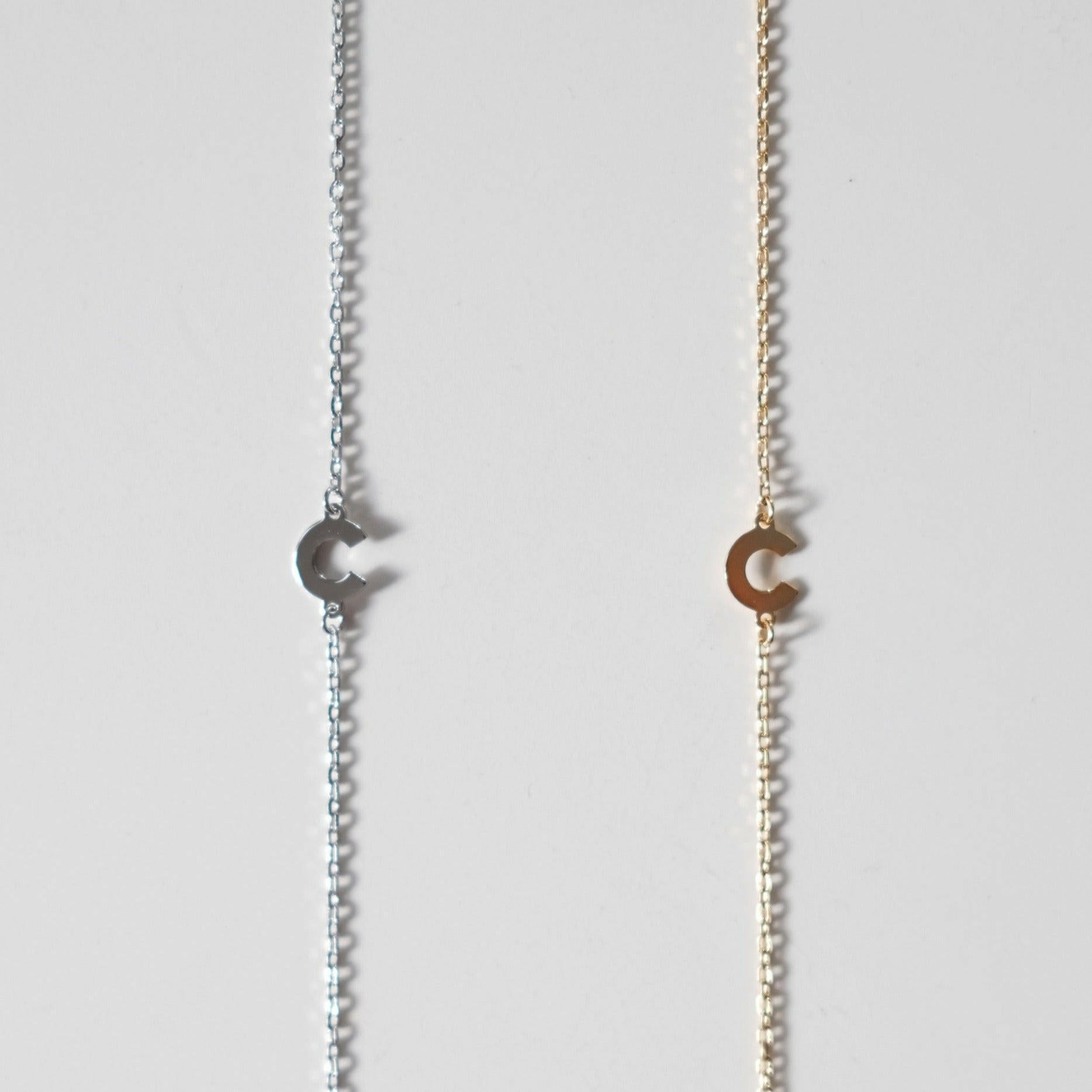Initial bracelet featuring a minimal design, perfect as a dainty letter bracelet gift with simple and elegant style.