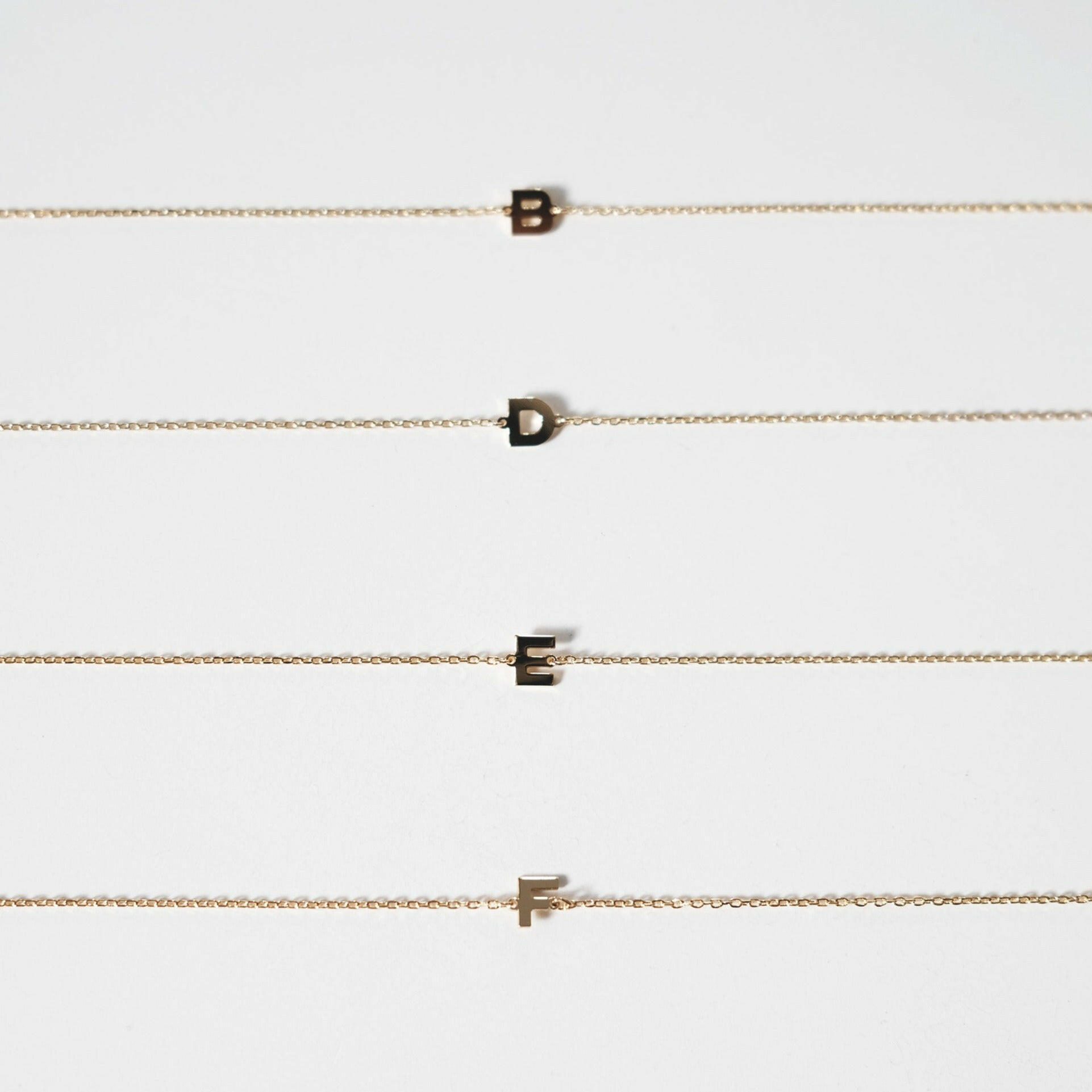 Initial bracelet featuring a minimal design, perfect as a dainty letter bracelet gift with simple and elegant style.