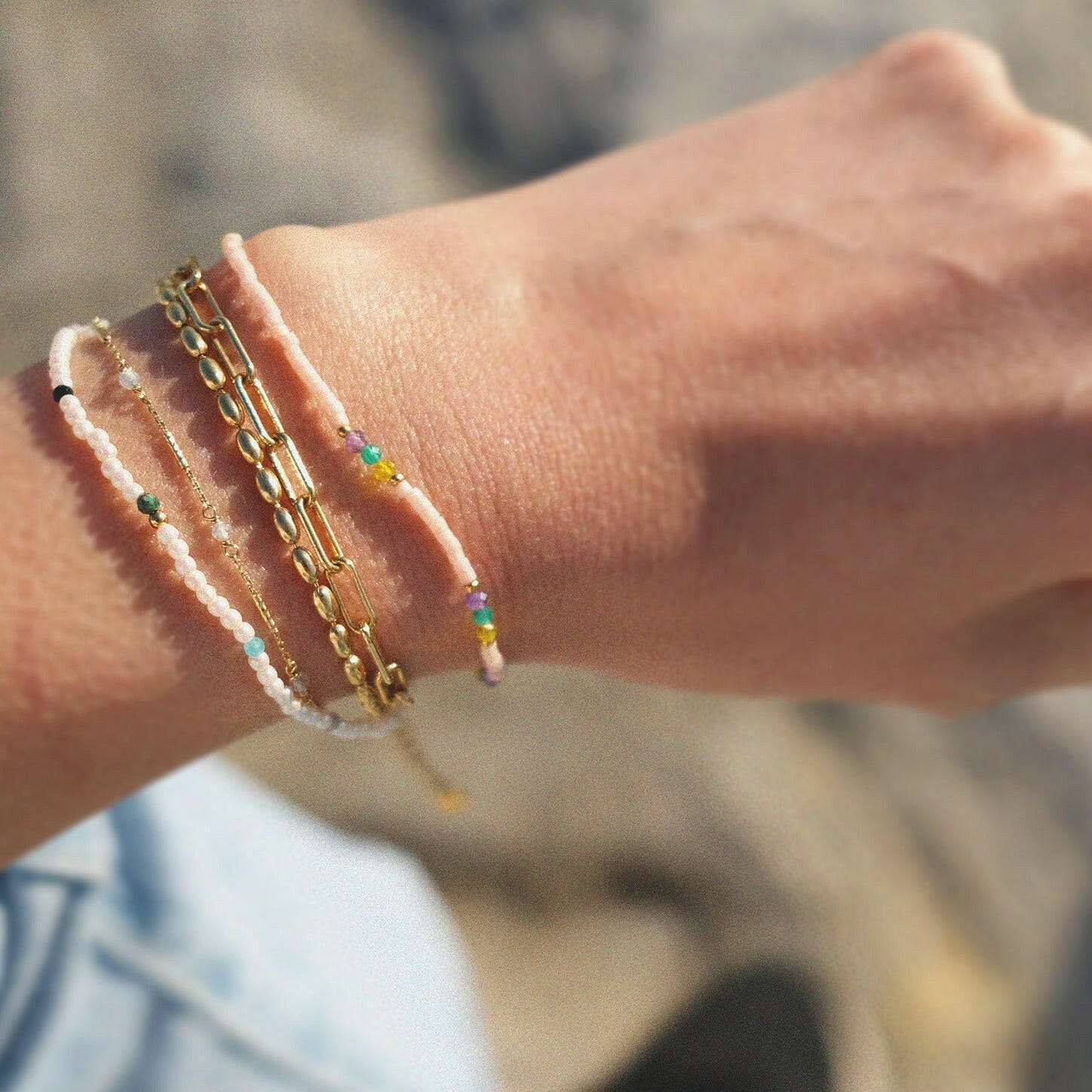 Vienna bracelet featuring a sleek, polished 3D oval-shaped chain design, perfect for sophisticated style