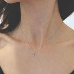 Elegant blue opal necklace pendant, perfect for a stylish and calming touch to elevate your look