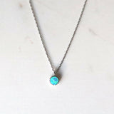 Elegant blue opal necklace pendant, perfect for a stylish and calming touch to elevate your look