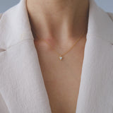 Little Triangle White Opal Necklace
