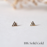 Bishop Triangle 10K Solid Gold Studs