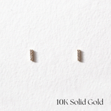 Petite CZ Line 10K Solid Gold Studs