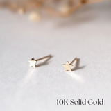 Petite Star 10K Solid Gold Studs