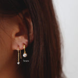 Simple Pearl Huggie Earrings