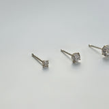 14K Petite Crystal Studs (5 Sizes).