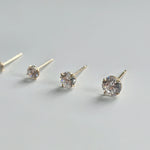 14K Petite Crystal Studs (5 Sizes).