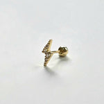 Lightning bolt cartilage earring viewed from side profile