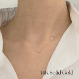 14K Gold My Initial Necklace with Diamond – Handmade & Hypoallergenic