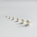 14K Simple Pearl Studs (6 Sizes)