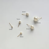 14K Simple Pearl Studs (6 Sizes)