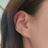 14K Crystal Hexagon Studs