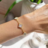 Triple Mother of Pearl Clover Bracelet