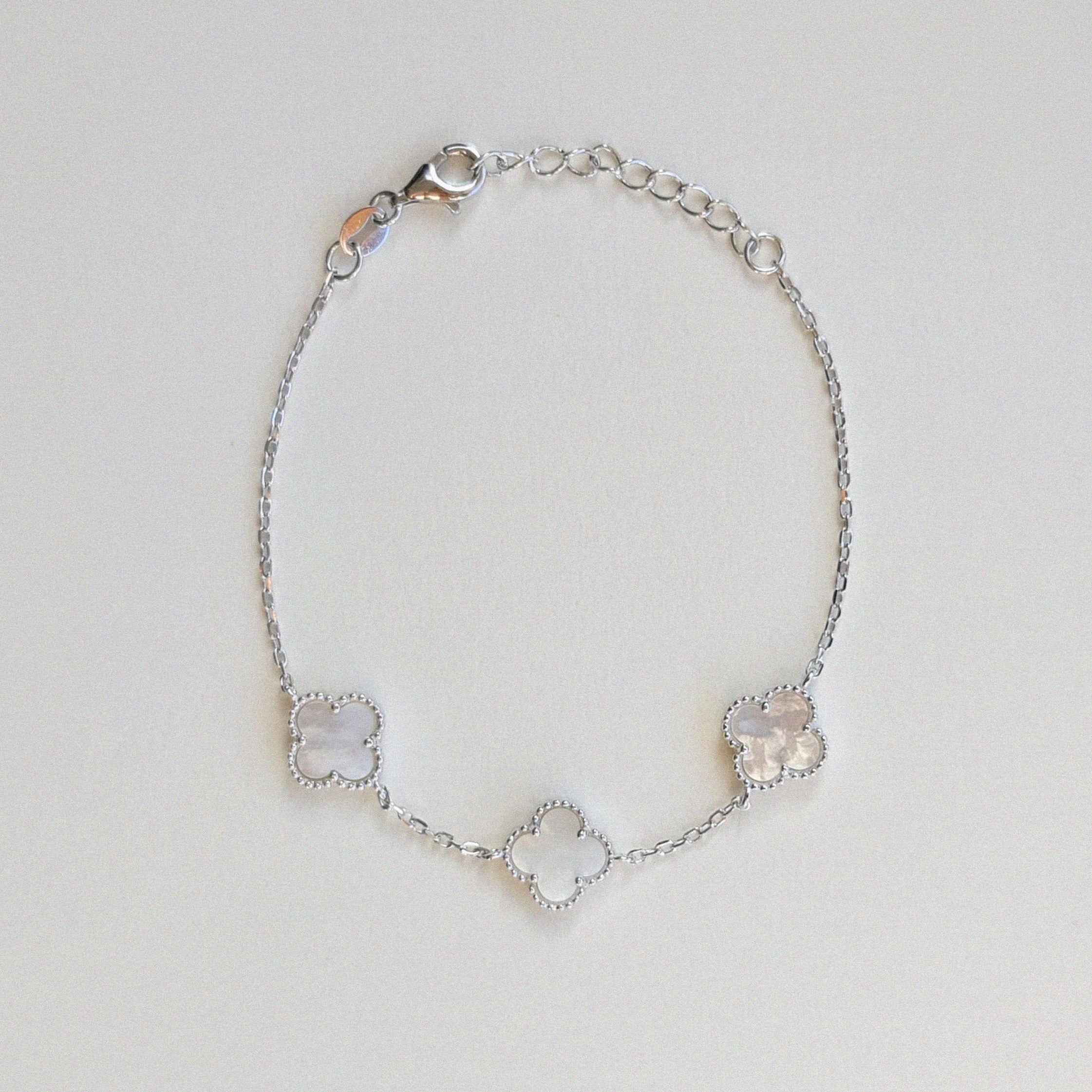 Triple Mother of Pearl Clover Bracelet