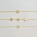 Triple Mother of Pearl Clover Bracelet