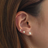 14K Simple Pearl Studs (6 Sizes)