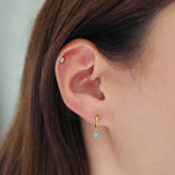 Dainty Stone Huggie Hoops (7 Colours)