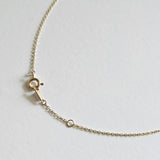 Petite Crystal 14K Solid Gold Necklace 3mm