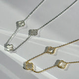 Triple Mother of Pearl Clover Necklace