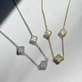 Triple Mother of Pearl Clover Necklace