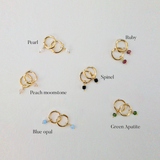 Dainty Stone Huggie Hoops (7 Colours)