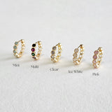 Crystal Stone Gold Filled Huggies (5 Colours)