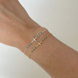 Crystal Cross With Turquoise Bracelet