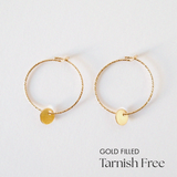 Gold Filled Aster Hoops With Disc