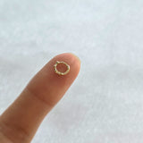 14K Ball Detail Huggie Hoop